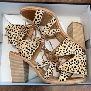 DOLCE VITA Luci Block Heeled Sandal, leopard print calf hair - 8.5